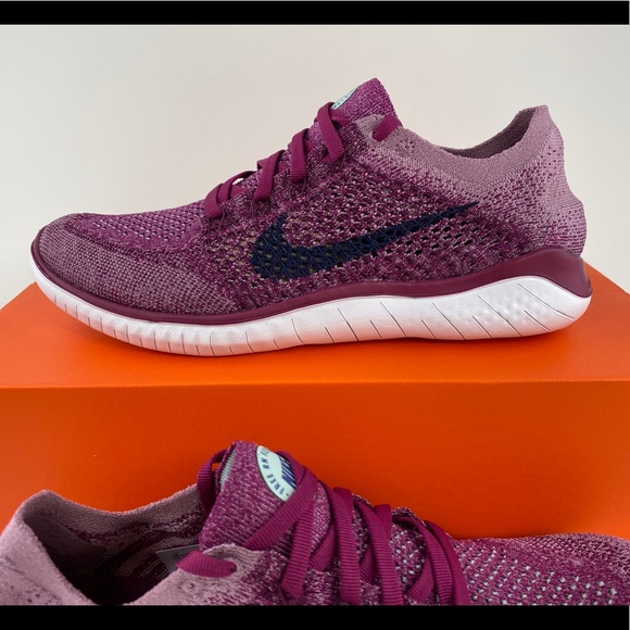 Nike Free RN Flyknit 2018 Raspberry Women’s Sneakers Shoes - Picture 7 of 16